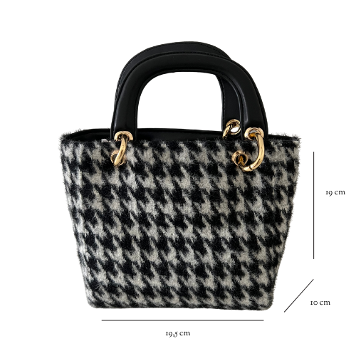 Handtas Cozy - Zwart-wit afmetingen