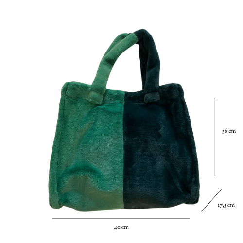 Tas Fluffy - Groen-lichtgroen afmetingen