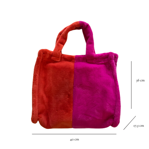 Tas Fluffy - Rood-roze afmetingen