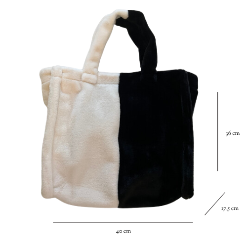 Tas FLuffy - Zwart-wit afmetingen