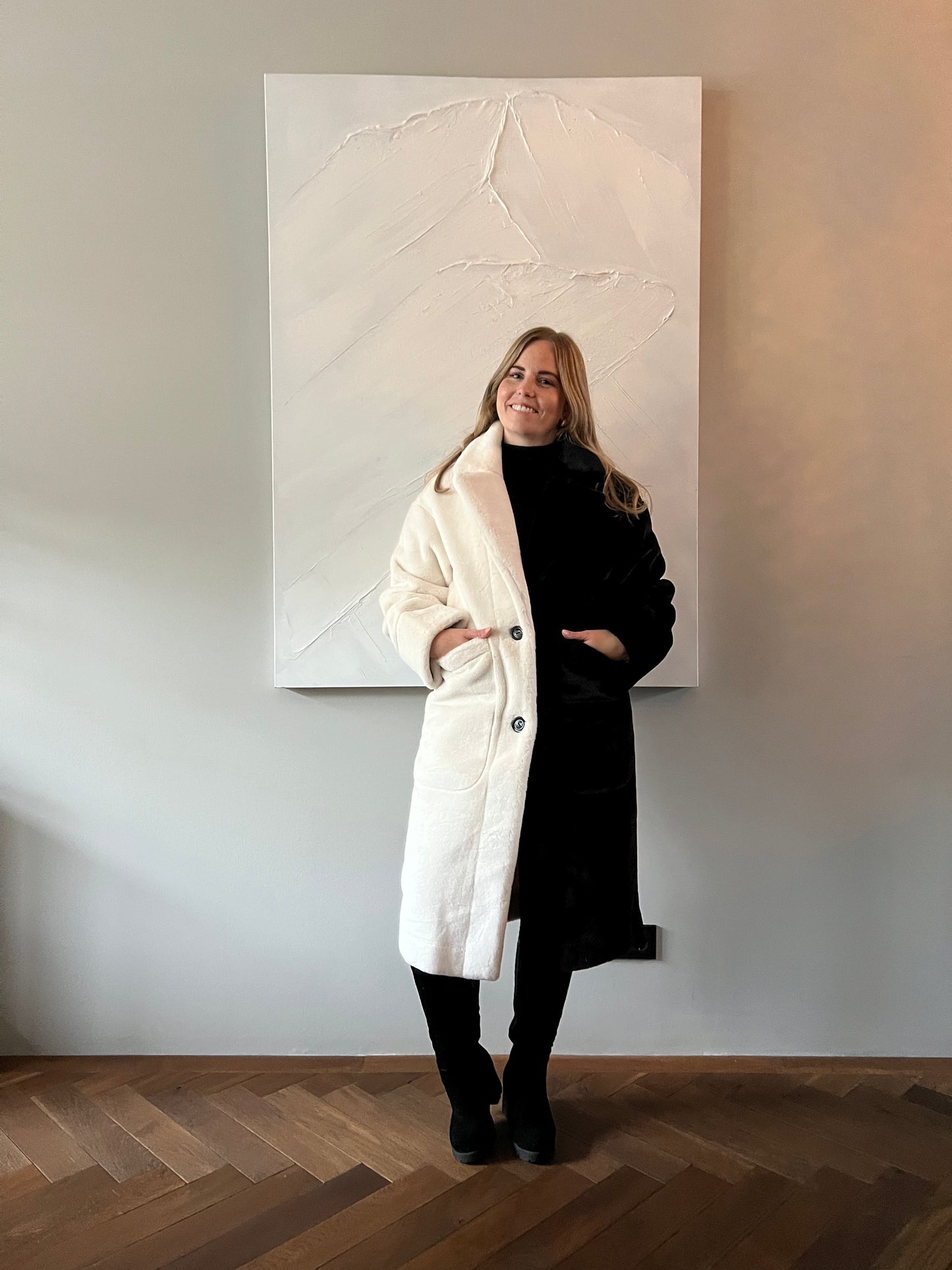 Jas FLuffy - Zwart-wit