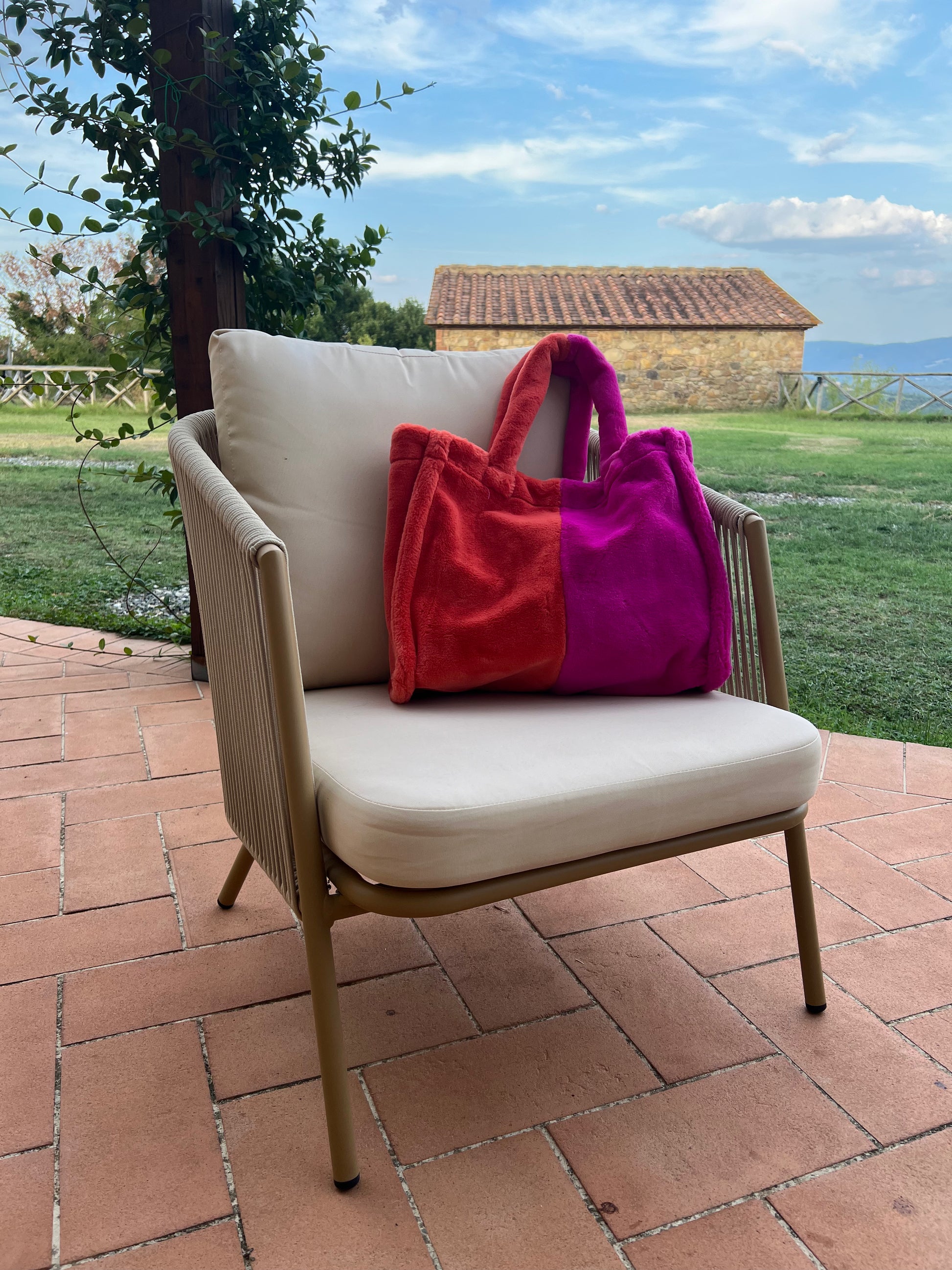 Tas Fluffy - Rood-roze sfeer
